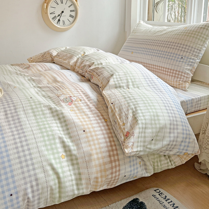 91家纺网 家纺一手货源 找家纺 耀悦家纺 2025新款学生宿舍纯棉三件套全棉四件套被套床单枕套床笠学生季 小骑士