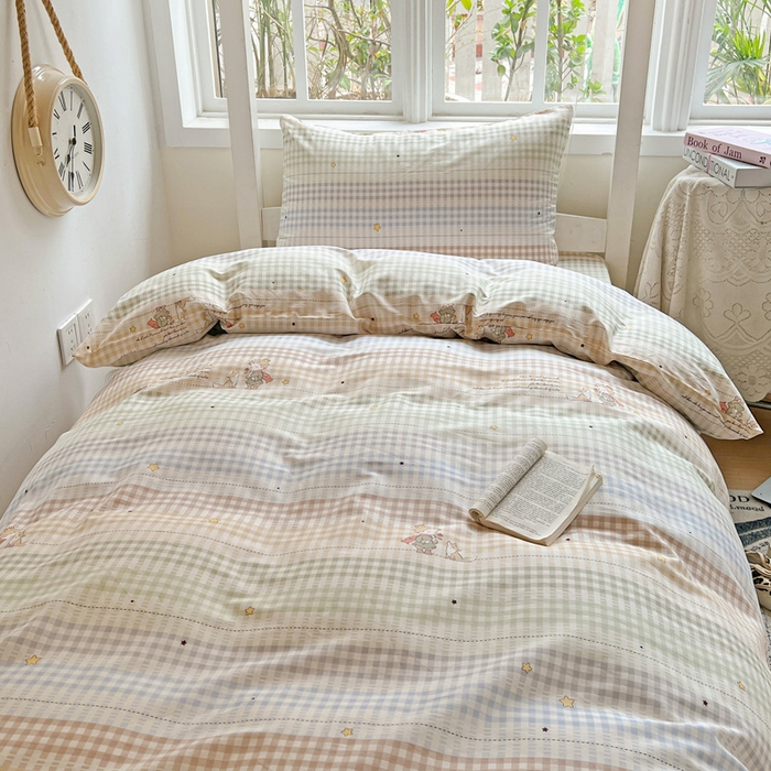 91家纺网 家纺一手货源 找家纺 耀悦家纺 2025新款学生宿舍纯棉三件套全棉四件套被套床单枕套床笠学生季 小骑士