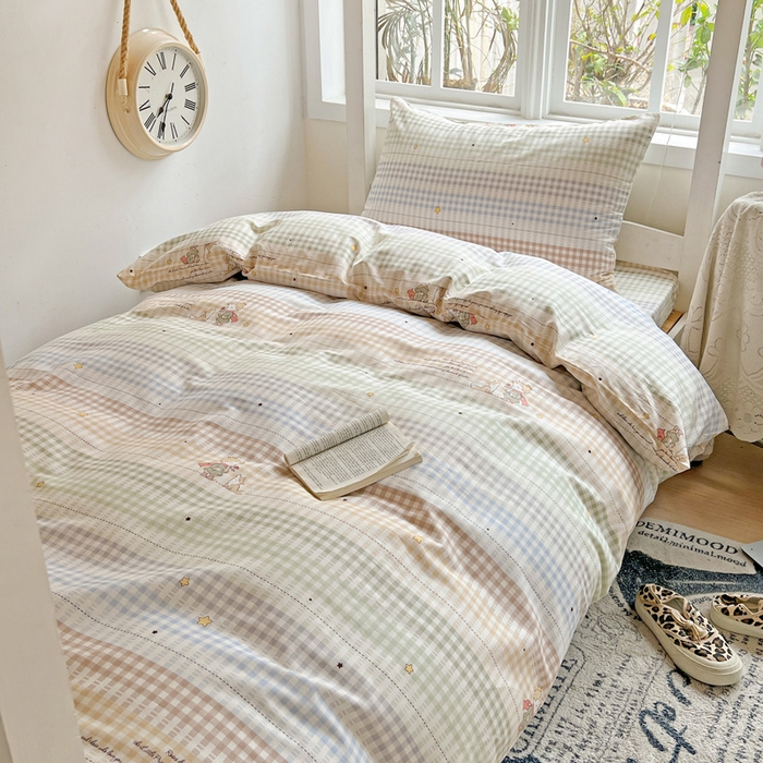 91家纺网 家纺一手货源 找家纺 耀悦家纺 2025新款学生宿舍纯棉三件套全棉四件套被套床单枕套床笠学生季 小骑士