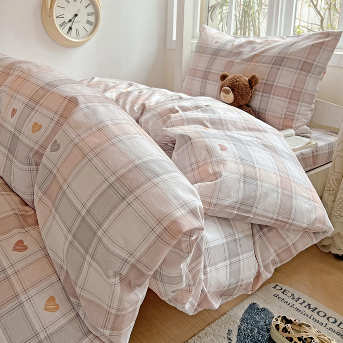 91家纺网 家纺一手货源 找家纺 耀悦家纺 2025新款学生宿舍纯棉三件套全棉四件套被套床单枕套床笠学生季 心语格调