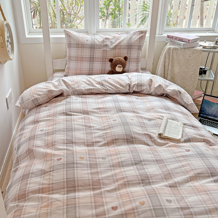 91家纺网 家纺一手货源 找家纺 耀悦家纺 2025新款学生宿舍纯棉三件套全棉四件套被套床单枕套床笠学生季 心语格调