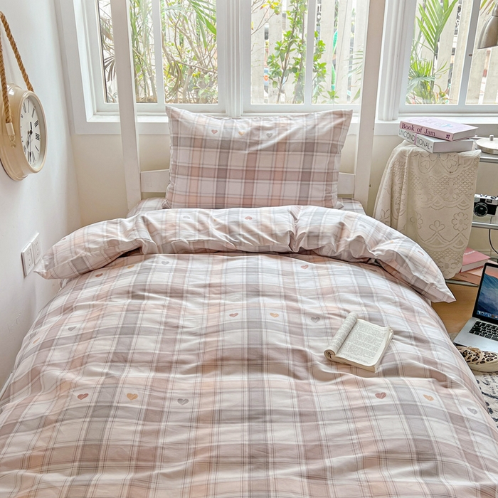 91家纺网 家纺一手货源 找家纺 耀悦家纺 2025新款学生宿舍纯棉三件套全棉四件套被套床单枕套床笠学生季 心语格调