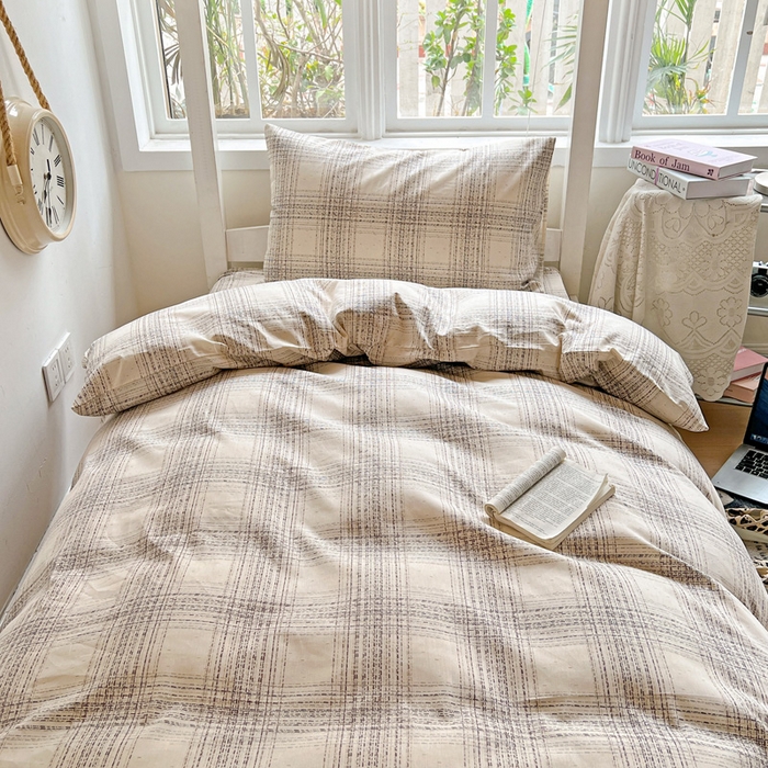 91家纺网 家纺一手货源 找家纺 耀悦家纺 2025新款学生宿舍纯棉三件套全棉四件套被套床单枕套床笠学生季 自由派