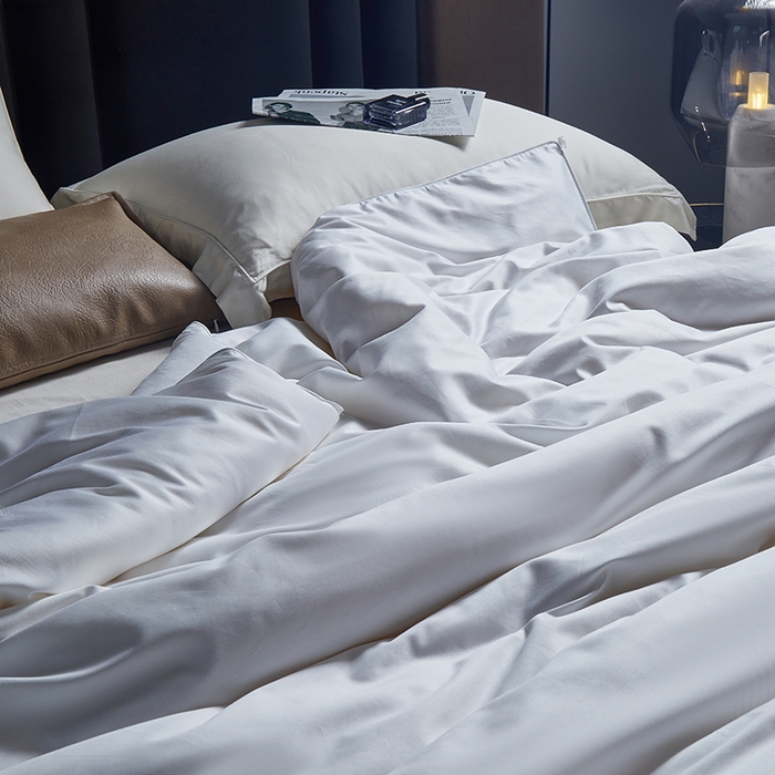 91家纺网 家纺一手货源 找家纺 群鹿蚕丝羽绒馆 【柞蚕丝填充可质检】2025新款长绒棉高支纯色蚕丝被可自由组合子母被 白