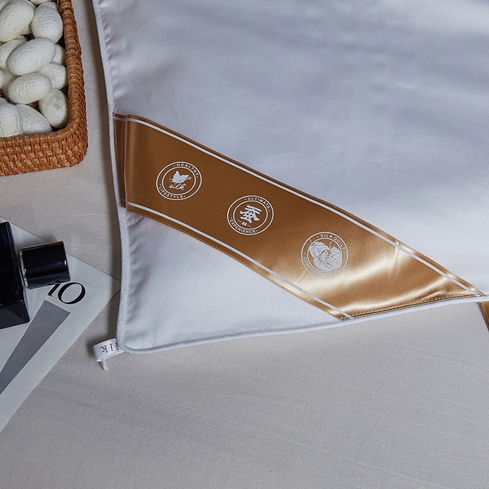 91家纺网 家纺一手货源 找家纺 群鹿蚕丝羽绒馆 【柞蚕丝填充可质检】2025新款长绒棉高支纯色蚕丝被可自由组合子母被 白