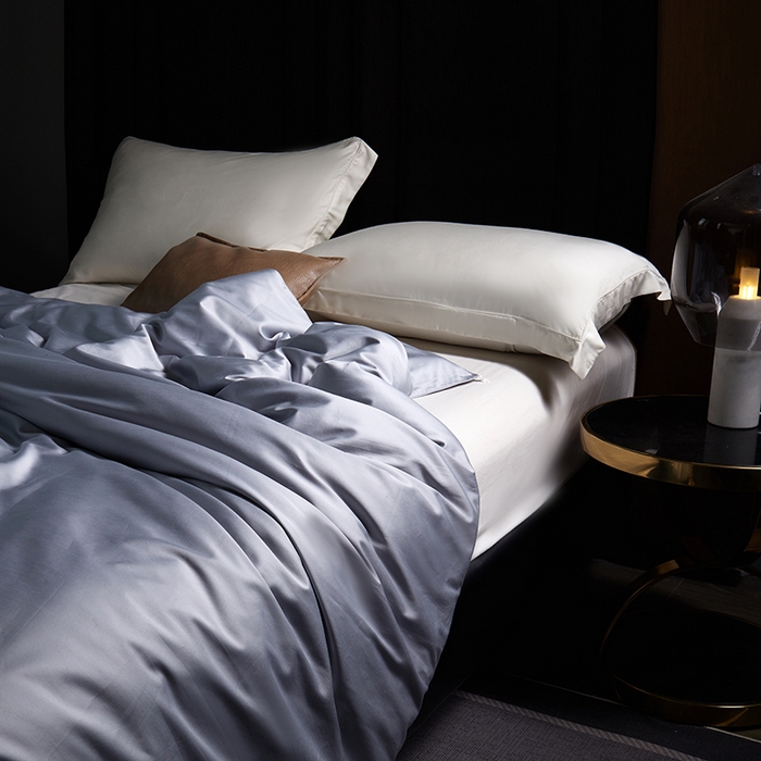 91家纺网 家纺一手货源 找家纺 群鹿蚕丝羽绒馆 【柞蚕丝填充可质检】2025新款长绒棉高支纯色蚕丝被可自由组合子母被 高级灰