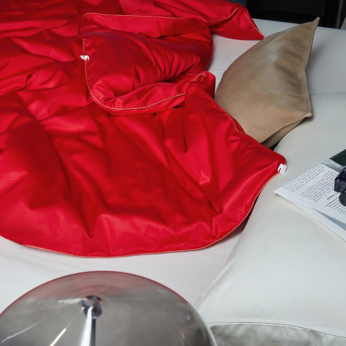 91家纺网 家纺一手货源 找家纺 群鹿蚕丝羽绒馆 【柞蚕丝填充可质检】2025新款长绒棉高支纯色蚕丝被可自由组合子母被 红