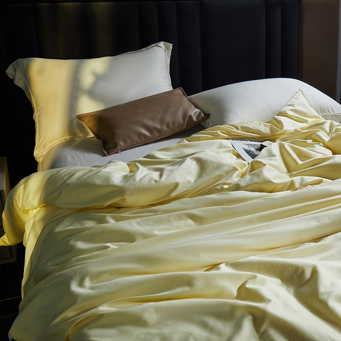 91家纺网 家纺一手货源 找家纺 群鹿蚕丝羽绒馆 【柞蚕丝填充可质检】2025新款长绒棉高支纯色蚕丝被可自由组合子母被 黄