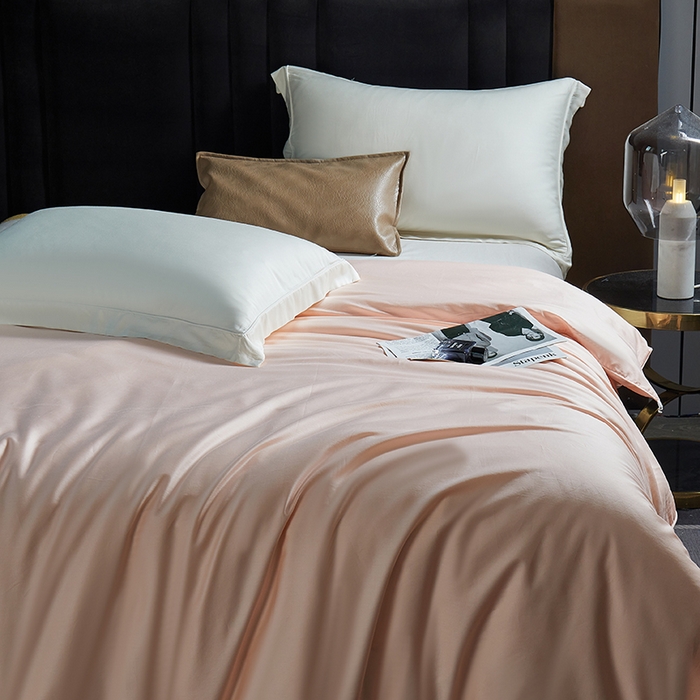 91家纺网 家纺一手货源 找家纺 群鹿蚕丝羽绒馆 【柞蚕丝填充可质检】2025新款长绒棉高支纯色蚕丝被可自由组合子母被 玉粉