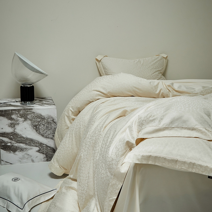 91家纺网 家纺一手货源 找家纺 （总）群鹿蚕丝羽绒馆 2025新款100%全棉高支高密100S花边埋绳四件套-爱丽斯系列