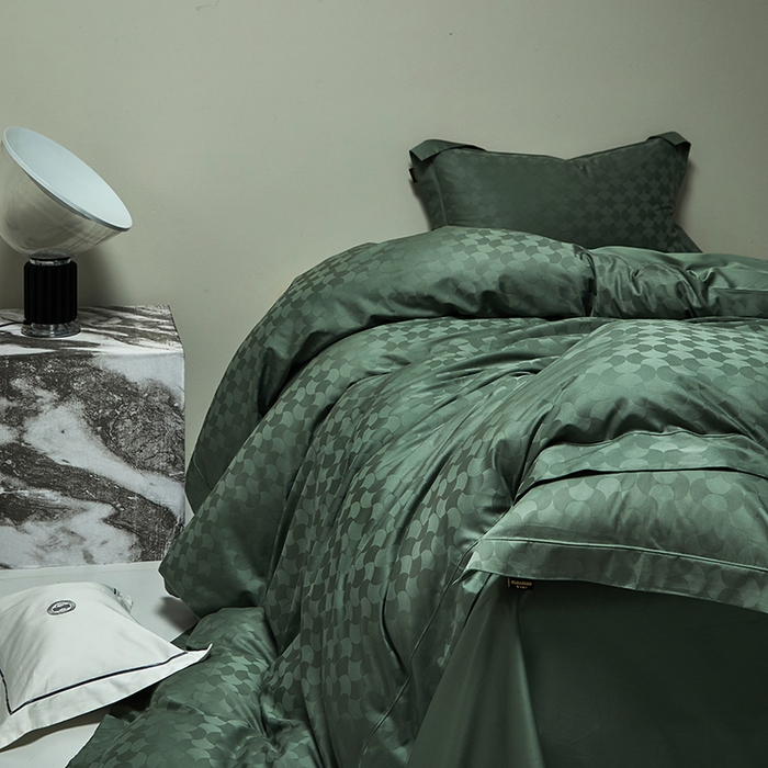 91家纺网 家纺一手货源 找家纺 群鹿蚕丝羽绒馆 2025新款100%全棉高支高密100S花边埋绳四件套-爱丽斯系列 爱丽丝-月石浪漫011