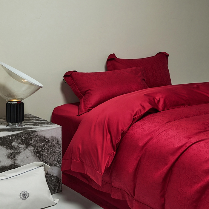 91家纺网 家纺一手货源 找家纺 群鹿蚕丝羽绒馆 2025新款100%全棉高支高密100S花边埋绳四件套-爱丽斯系列 爱丽丝-062清风