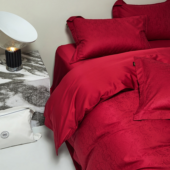 91家纺网 家纺一手货源 找家纺 群鹿蚕丝羽绒馆 2025新款100%全棉高支高密100S花边埋绳四件套-爱丽斯系列 爱丽丝-062清风