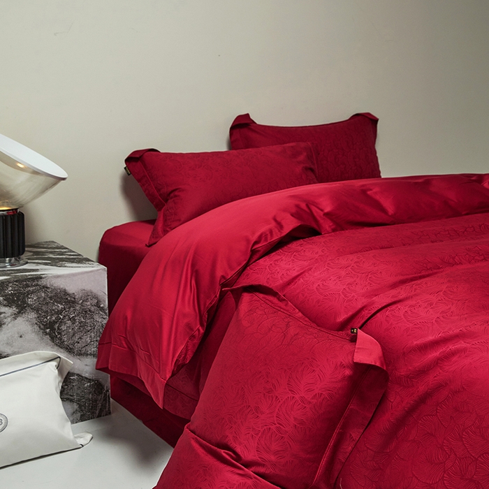 91家纺网 家纺一手货源 找家纺 群鹿蚕丝羽绒馆 2025新款100%全棉高支高密100S花边埋绳四件套-爱丽斯系列 爱丽丝-062清风