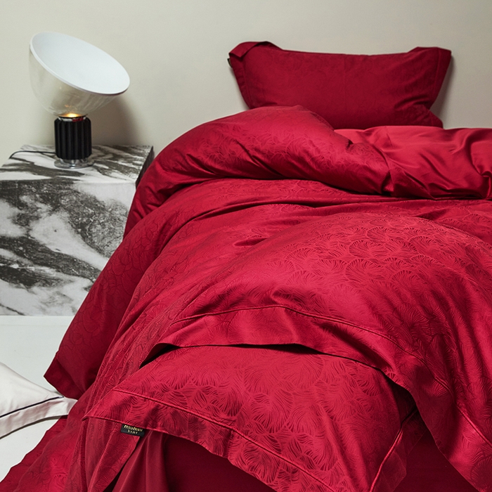 91家纺网 家纺一手货源 找家纺 群鹿蚕丝羽绒馆 2025新款100%全棉高支高密100S花边埋绳四件套-爱丽斯系列 爱丽丝-062清风