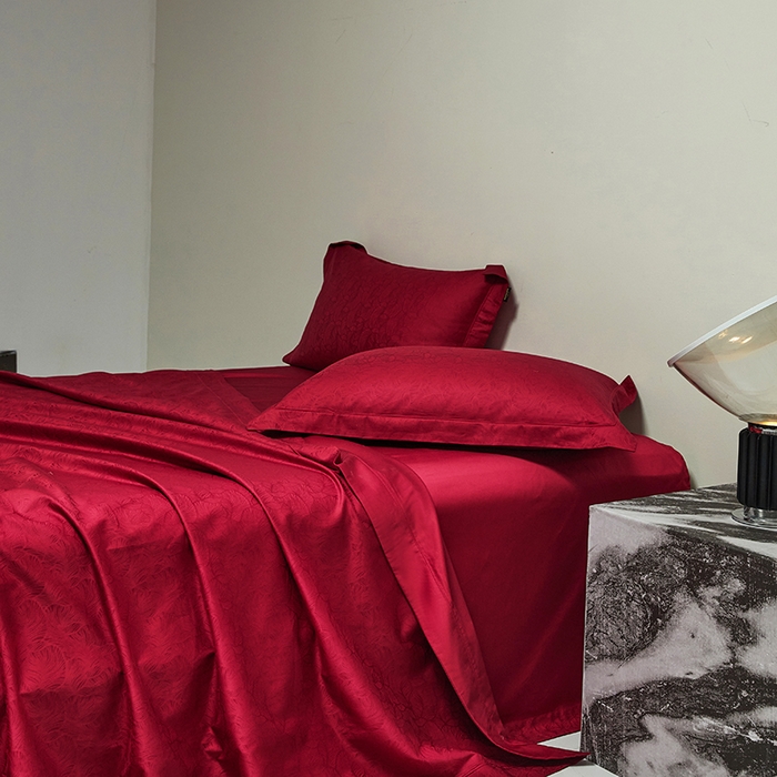 91家纺网 家纺一手货源 找家纺 群鹿蚕丝羽绒馆 2025新款100%全棉高支高密100S花边埋绳四件套-爱丽斯系列 爱丽丝-062清风