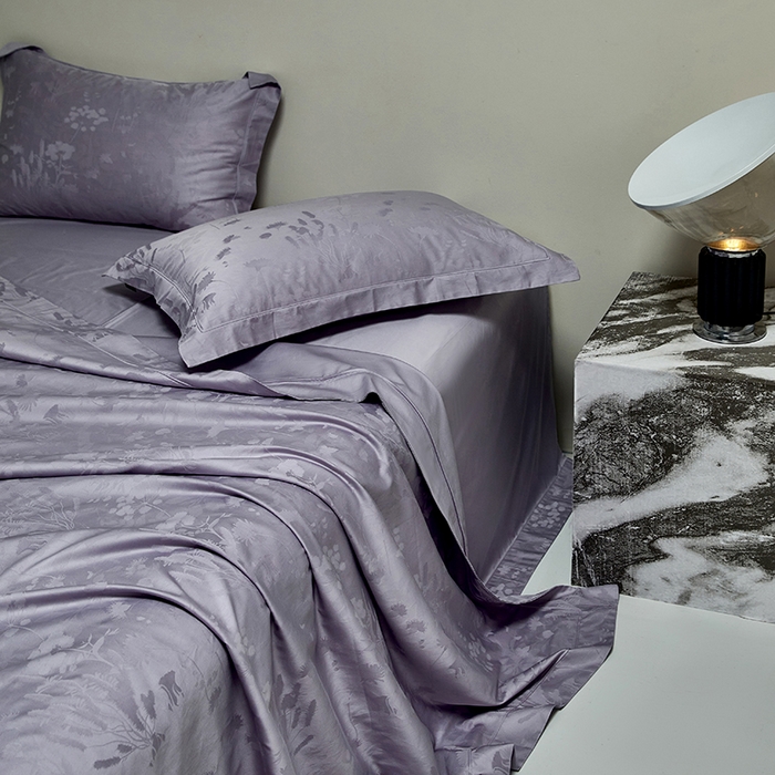 91家纺网 家纺一手货源 找家纺 群鹿蚕丝羽绒馆 2025新款100%全棉高支高密100S花边埋绳四件套-爱丽斯系列 爱丽丝-065洛灵