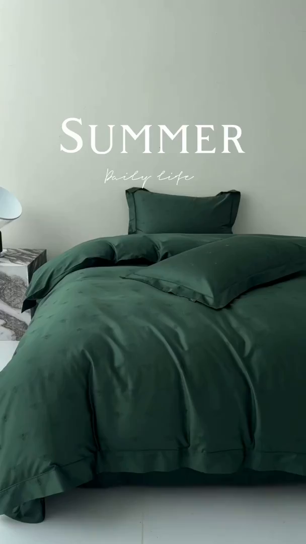 91家纺网 家纺一手货源 找家纺 群鹿蚕丝羽绒馆 2025新款100%全棉高支高密100S花边埋绳四件套-爱丽斯系列 爱丽丝-格伦012