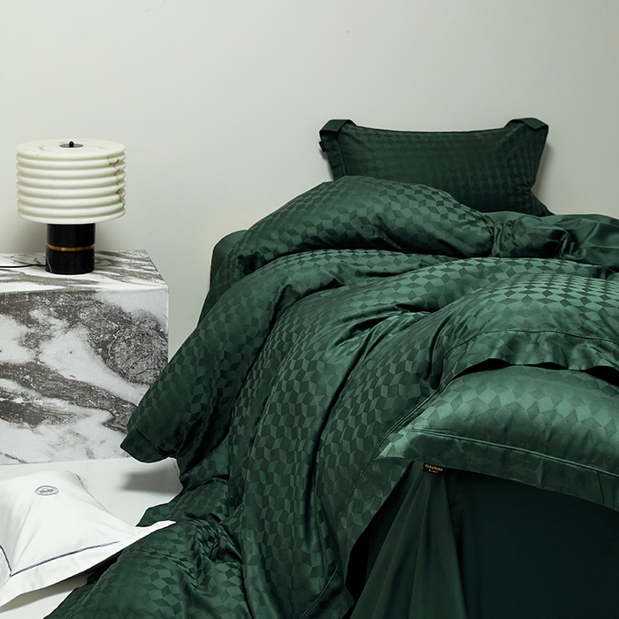 群鹿蚕丝羽绒馆 2025新款100%全棉高支高密100S花边埋绳四件套-爱丽斯系列 爱丽丝-雾都伦敦012