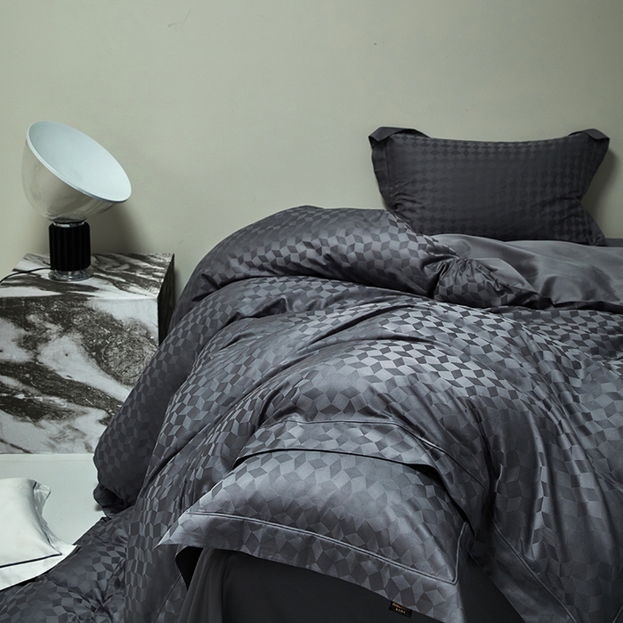 群鹿蚕丝羽绒馆 2025新款100%全棉高支高密100S花边埋绳四件套-爱丽斯系列 爱丽丝-雾都伦敦029