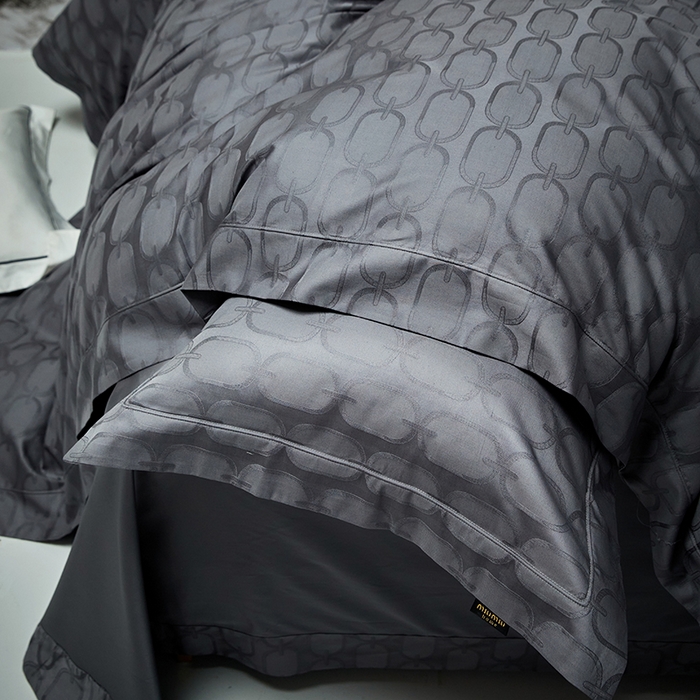 91家纺网 家纺一手货源 找家纺 群鹿蚕丝羽绒馆 2025新款100%全棉高支高密100S花边埋绳四件套-爱丽斯系列 爱丽丝-伊索029