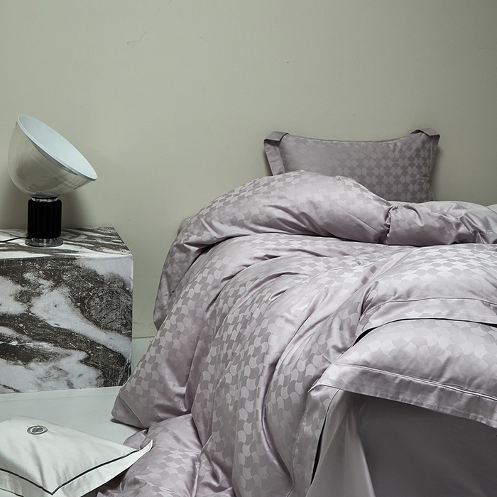 群鹿蚕丝羽绒馆 2025新款100%全棉高支高密100S花边埋绳四件套-爱丽斯系列 爱丽丝-月石浪漫051