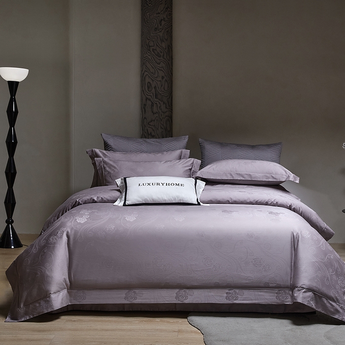 91家纺网 家纺一手货源 找家纺 群鹿蚕丝羽绒馆 2025新款100%全棉高支高密100S花边埋绳四件套-爱丽斯系列 爱丽丝-晚樱024