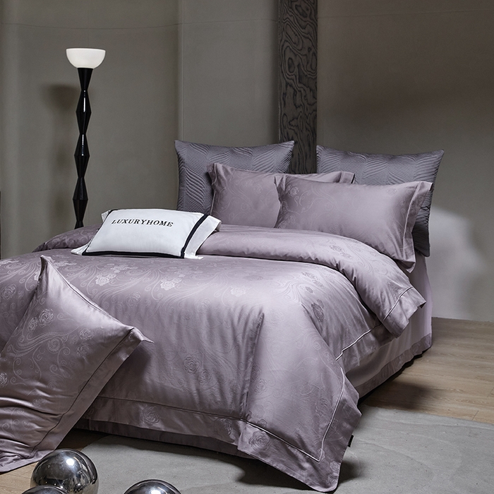 91家纺网 家纺一手货源 找家纺 群鹿蚕丝羽绒馆 2025新款100%全棉高支高密100S花边埋绳四件套-爱丽斯系列 爱丽丝-晚樱024