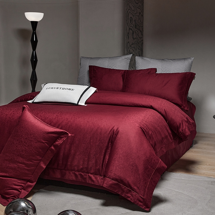 91家纺网 家纺一手货源 找家纺 群鹿蚕丝羽绒馆 2025新款100%全棉高支高密100S花边埋绳四件套-爱丽斯系列 爱丽丝-木冉069