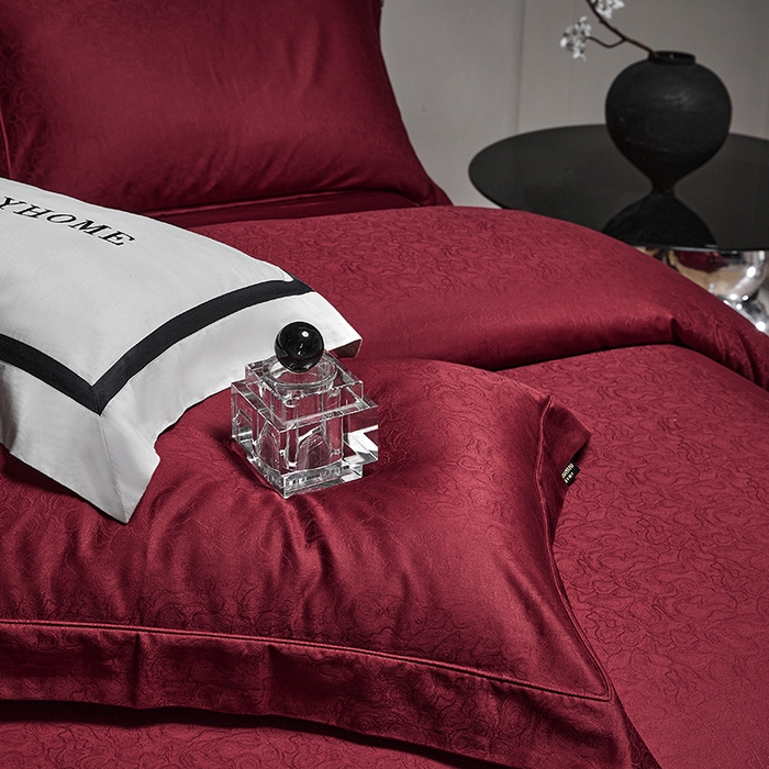 91家纺网 家纺一手货源 找家纺 群鹿蚕丝羽绒馆 2025新款100%全棉高支高密100S花边埋绳四件套-爱丽斯系列 爱丽丝-木冉069