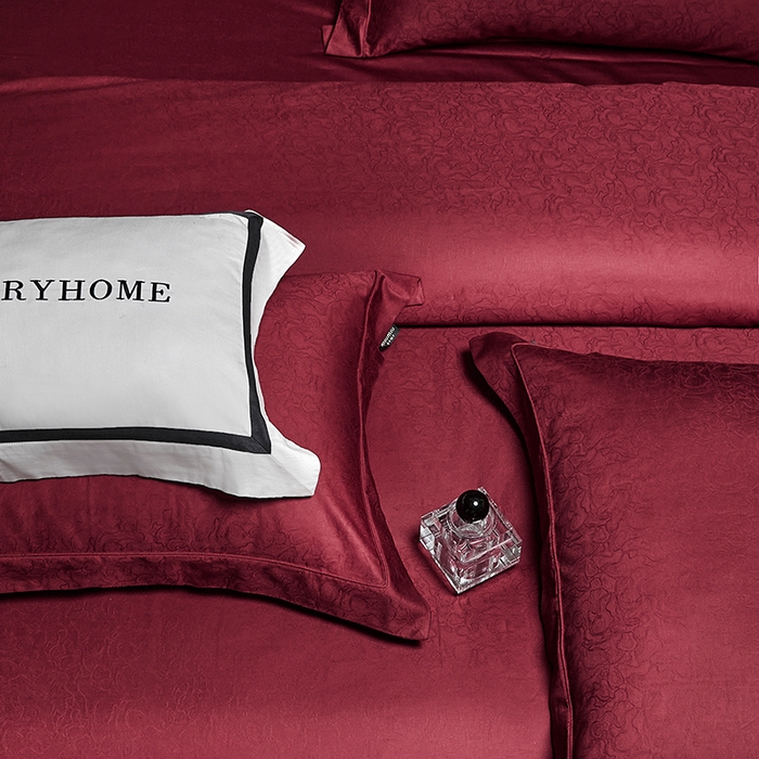 91家纺网 家纺一手货源 找家纺 群鹿蚕丝羽绒馆 2025新款100%全棉高支高密100S花边埋绳四件套-爱丽斯系列 爱丽丝-木冉069