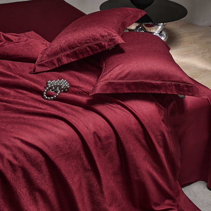 91家纺网 家纺一手货源 找家纺 群鹿蚕丝羽绒馆 2025新款100%全棉高支高密100S花边埋绳四件套-爱丽斯系列 爱丽丝-木冉069