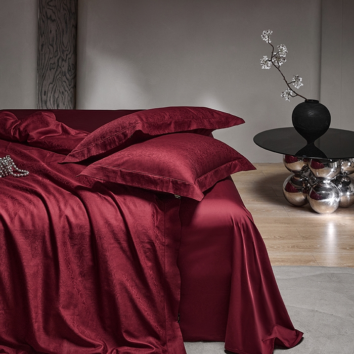 91家纺网 家纺一手货源 找家纺 群鹿蚕丝羽绒馆 2025新款100%全棉高支高密100S花边埋绳四件套-爱丽斯系列 爱丽丝-木冉069