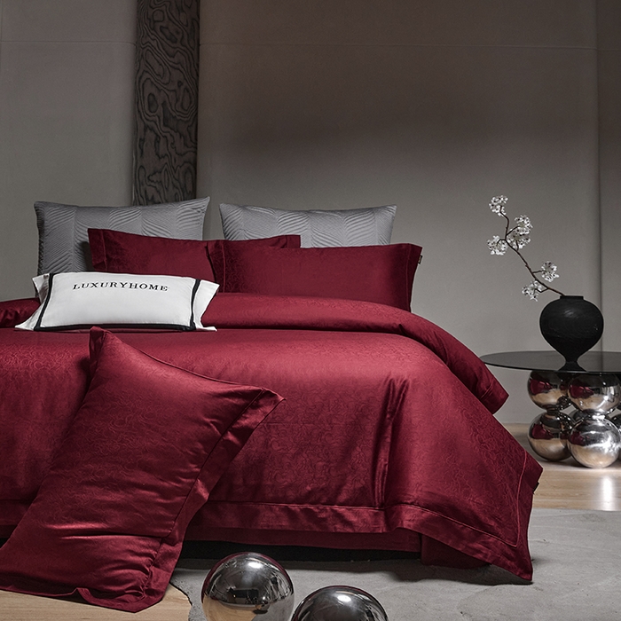 91家纺网 家纺一手货源 找家纺 群鹿蚕丝羽绒馆 2025新款100%全棉高支高密100S花边埋绳四件套-爱丽斯系列 爱丽丝-木冉069