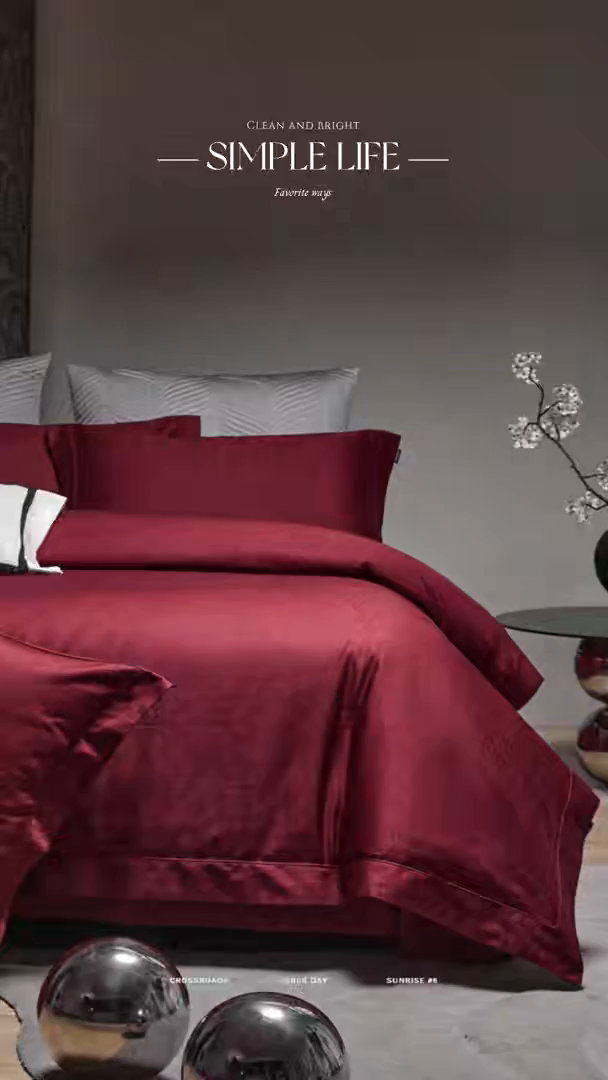 91家纺网 家纺一手货源 找家纺 群鹿蚕丝羽绒馆 2025新款100%全棉高支高密100S花边埋绳四件套-爱丽斯系列 爱丽丝-木冉069