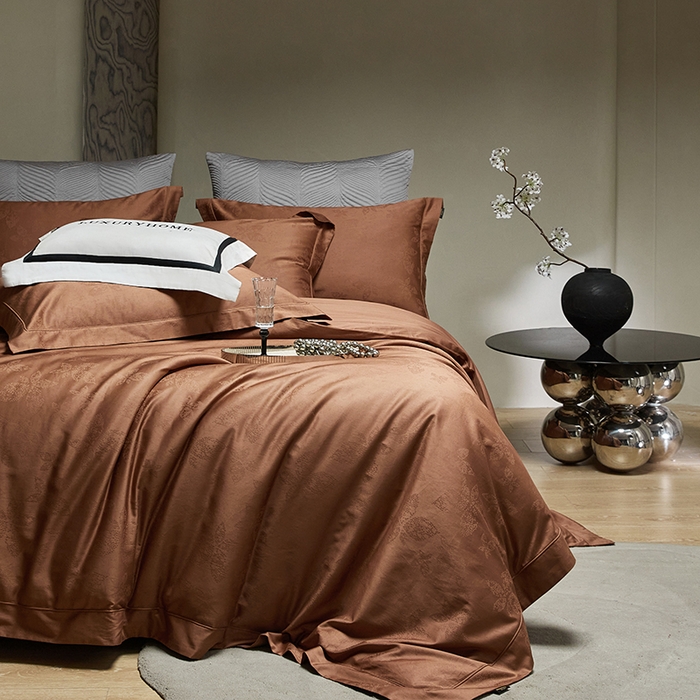 91家纺网 家纺一手货源 找家纺 群鹿蚕丝羽绒馆 2025新款100%全棉高支高密100S花边埋绳四件套-爱丽斯系列 爱丽丝-星曼043