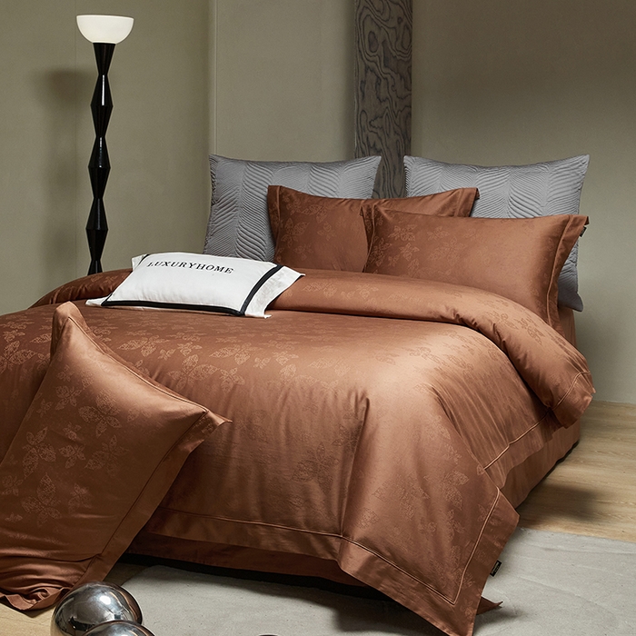 91家纺网 家纺一手货源 找家纺 群鹿蚕丝羽绒馆 2025新款100%全棉高支高密100S花边埋绳四件套-爱丽斯系列 爱丽丝-星曼043