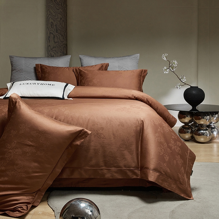 91家纺网 家纺一手货源 找家纺 群鹿蚕丝羽绒馆 2025新款100%全棉高支高密100S花边埋绳四件套-爱丽斯系列 爱丽丝-星曼043