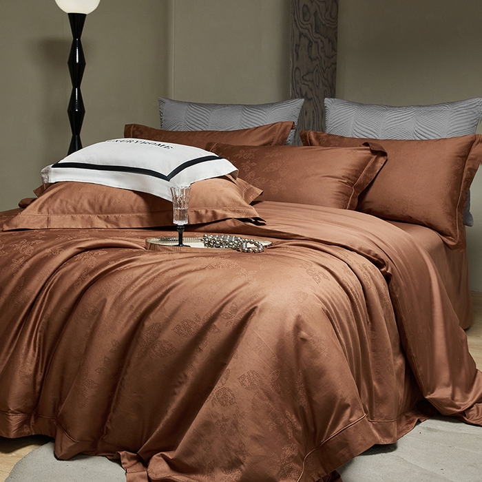 91家纺网 家纺一手货源 找家纺 群鹿蚕丝羽绒馆 2025新款100%全棉高支高密100S花边埋绳四件套-爱丽斯系列 爱丽丝-星曼043