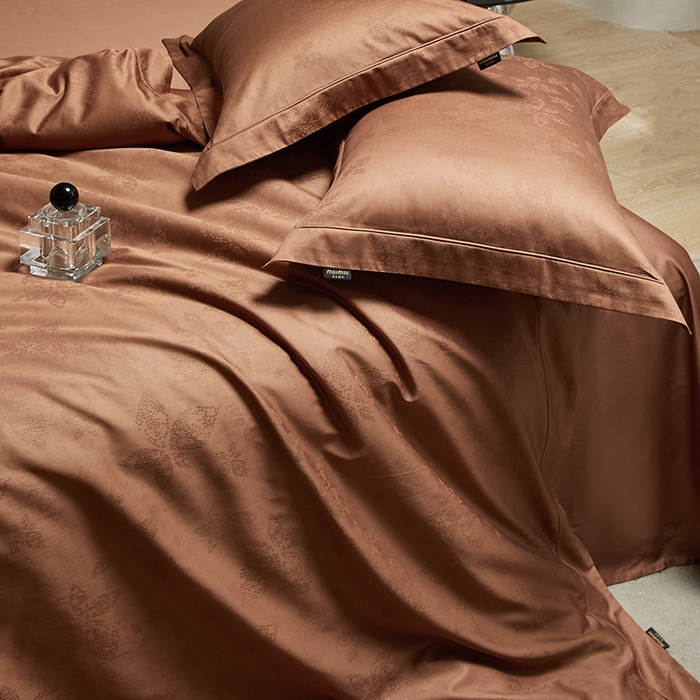 91家纺网 家纺一手货源 找家纺 群鹿蚕丝羽绒馆 2025新款100%全棉高支高密100S花边埋绳四件套-爱丽斯系列 爱丽丝-星曼043