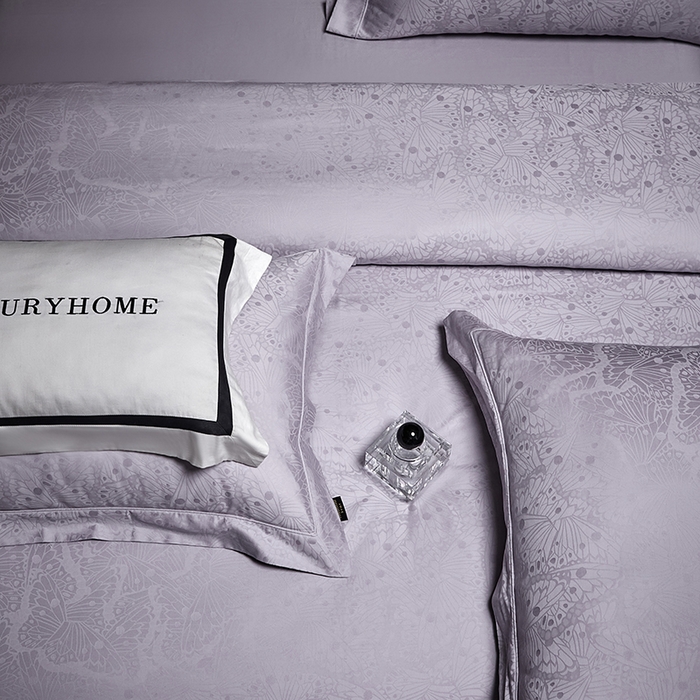 91家纺网 家纺一手货源 找家纺 群鹿蚕丝羽绒馆 2025新款100%全棉高支高密100S花边埋绳四件套-爱丽斯系列 爱丽丝-雨洛065