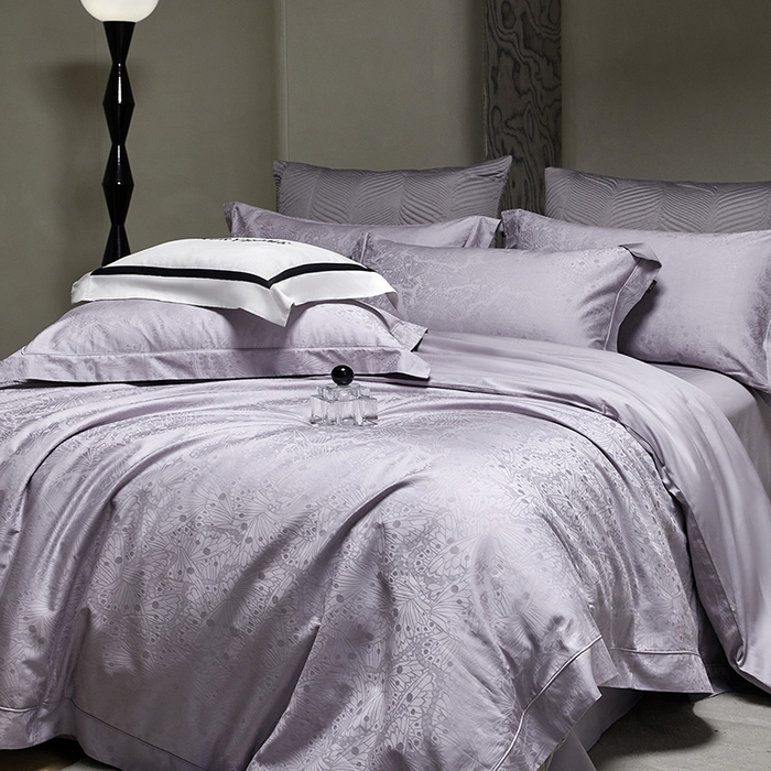 91家纺网 家纺一手货源 找家纺 群鹿蚕丝羽绒馆 2025新款100%全棉高支高密100S花边埋绳四件套-爱丽斯系列 爱丽丝-雨洛065