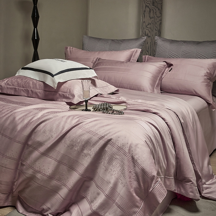 群鹿蚕丝羽绒馆 2025新款100%全棉高支高密100S花边埋绳四件套-爱丽斯系列 爱丽丝-知梦022