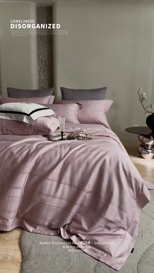 91家纺网 家纺一手货源 找家纺 群鹿蚕丝羽绒馆 2025新款100%全棉高支高密100S花边埋绳四件套-爱丽斯系列 爱丽丝-知梦022