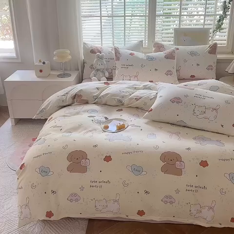 91家纺网 家纺一手货源 找家纺 （总）多品家纺 2025新款超柔云感水洗棉学生单被套款