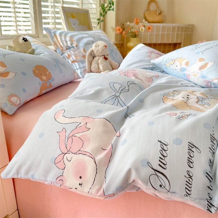 91家纺网 家纺一手货源 找家纺 （总）多品家纺 2025新款超柔云感水洗棉学生单被套款