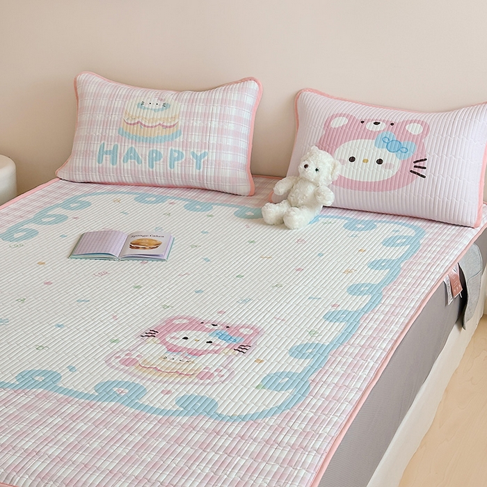 91家纺网 家纺一手货源 找家纺 （总）RYB红黄兰 2025新款ins设计师原创大版小清新超萌卡通冰皮夹棉软凉席