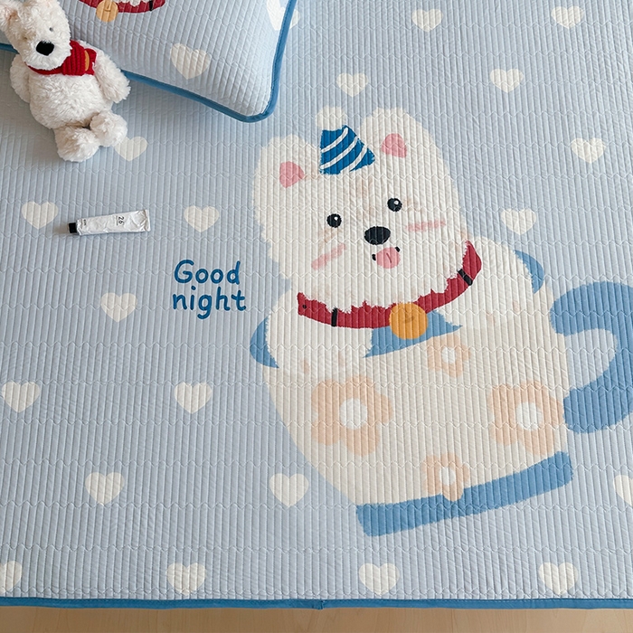 91家纺网 家纺一手货源 找家纺 RYB红黄兰 2025新款ins设计师原创大版小清新软凉席席子 茶杯西高地