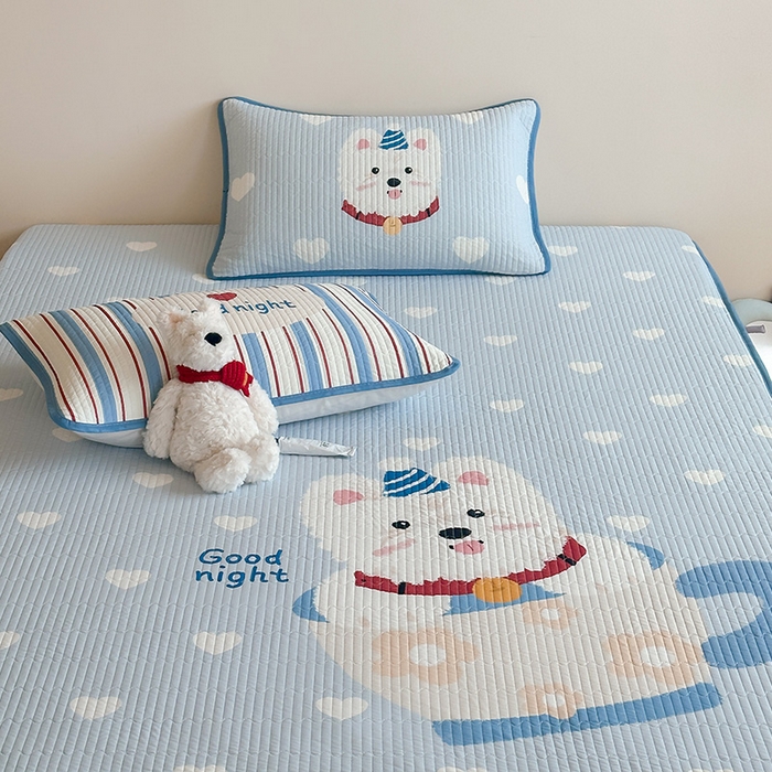 91家纺网 家纺一手货源 找家纺 RYB红黄兰 2025新款ins设计师原创大版小清新软凉席席子 茶杯西高地