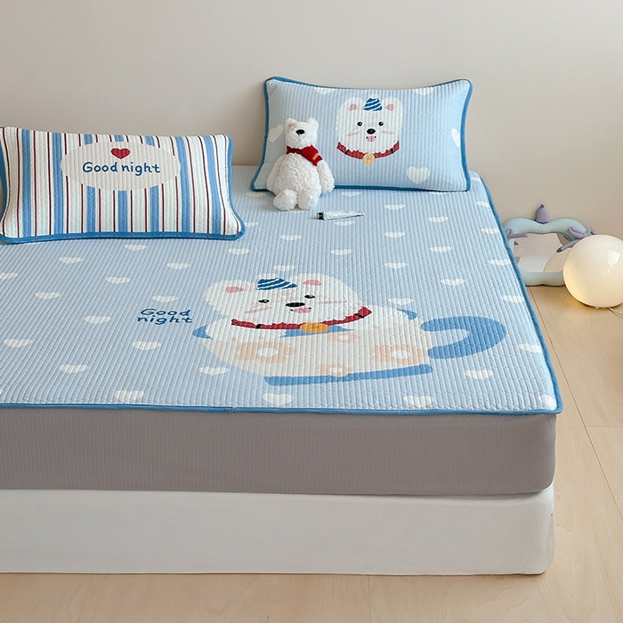 91家纺网 家纺一手货源 找家纺 RYB红黄兰 2025新款ins设计师原创大版小清新软凉席席子 茶杯西高地